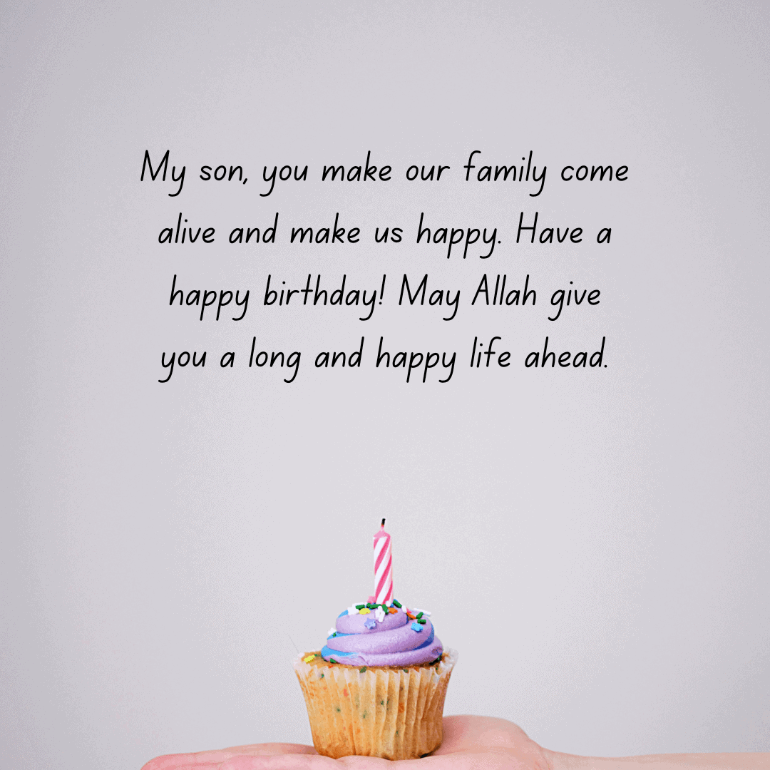 90 Islamic Birthday Wishes For Son Quotes Messages Card Status