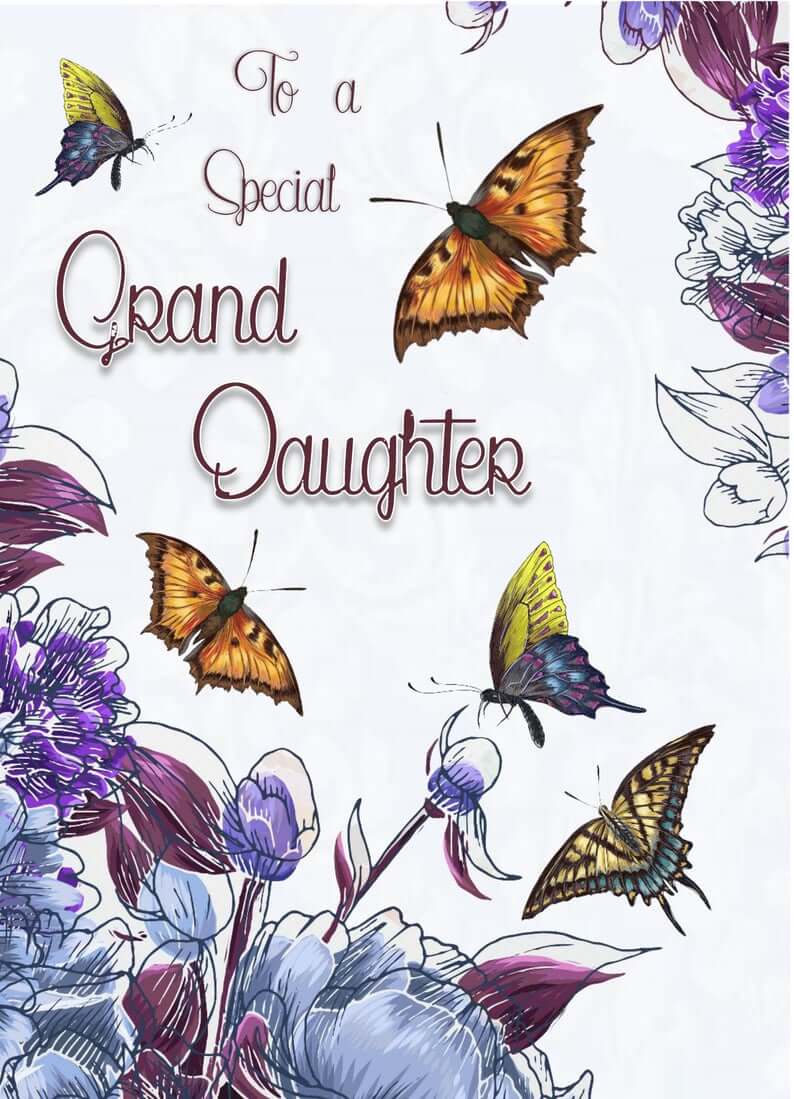 Happy Birthday Butterfly Wishes for Granddaughter