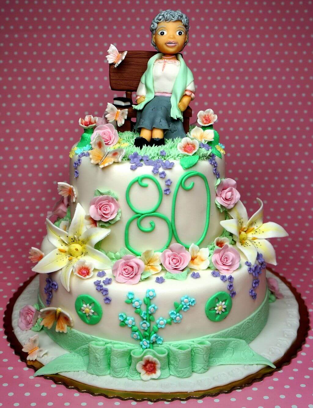 Happy Birthday Green Cake for Grandma