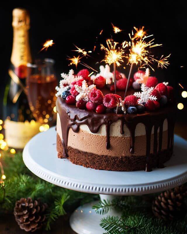 Happy Birthday Wishes on Chocolate & Cherry Cake