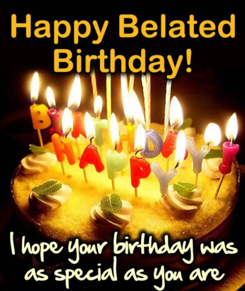 Belated Happy Birthday Wishes Cake
