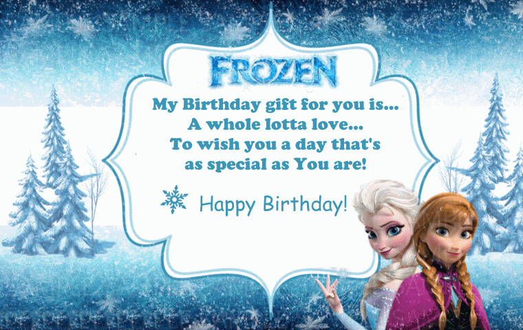 Frozen Happy Birthday Wishes Greeting Card