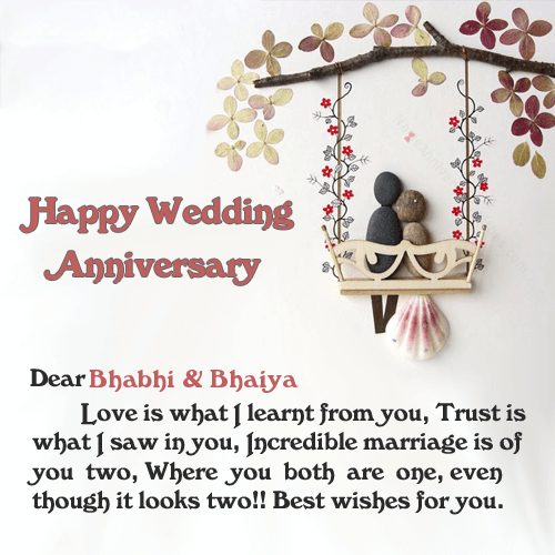 Happy Anniversary Wishes for Bhaiya & Bhabhi