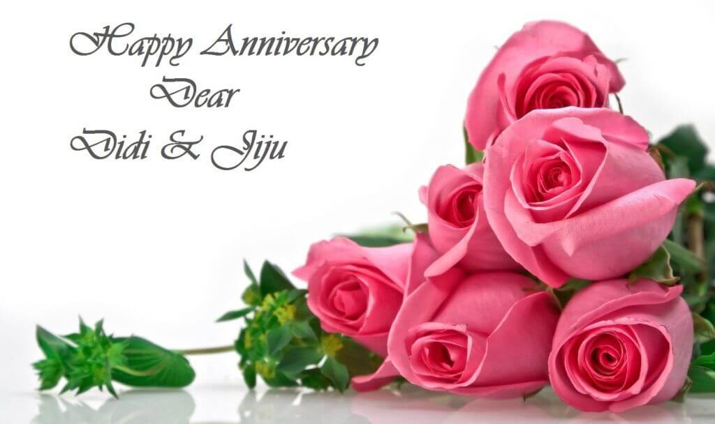 Happy Anniversary Wishes for Sister & Jiju Pink Roses