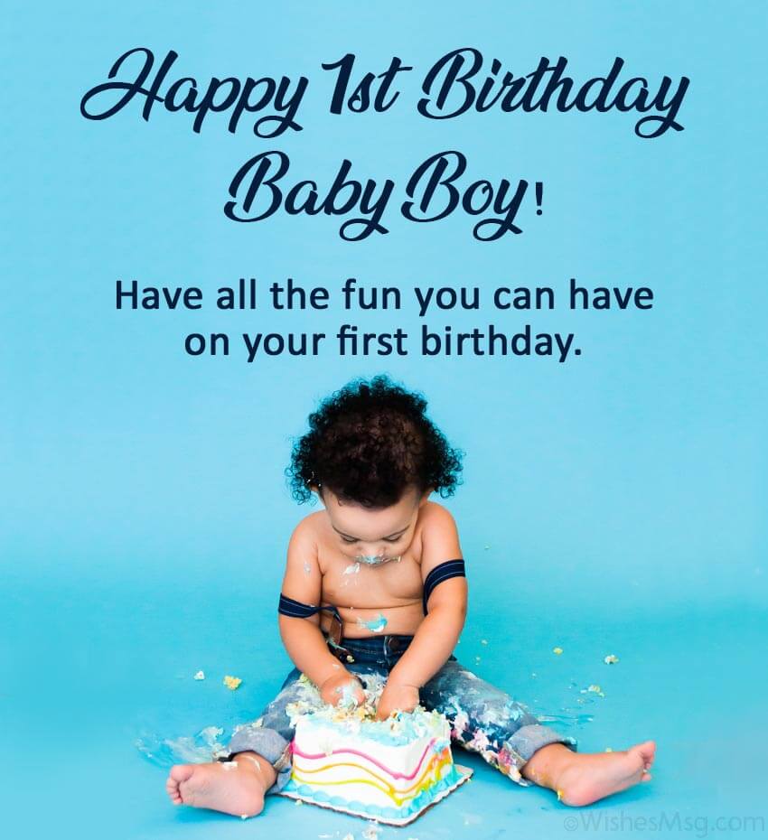Happy 1st Birthday Boy Wishes Baby