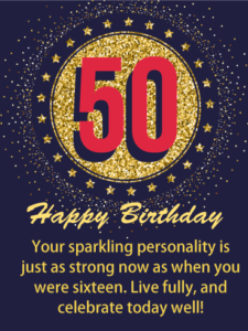 Happy 50th Birthday Wishes Cake