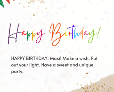 Birthday wishes and greetings for Masi