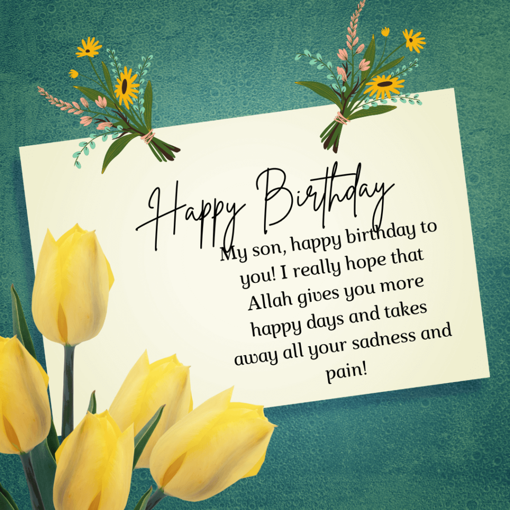 Islamic Birthday Wishes And Card For Son 