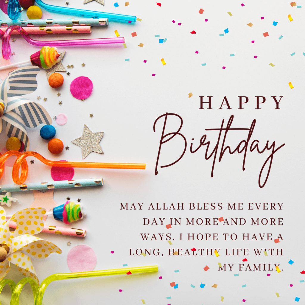 Islamic birthday card and status for myself 