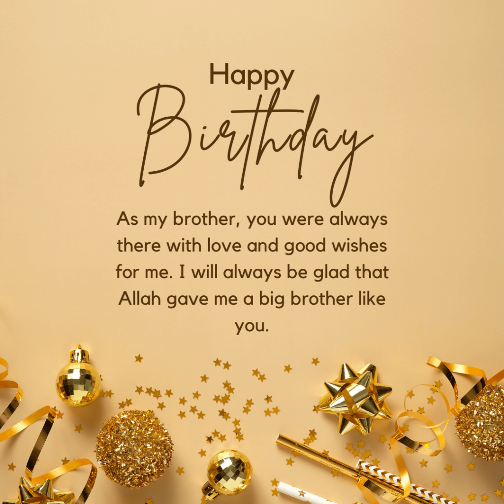 Islamic birthday wishes and card for brother 