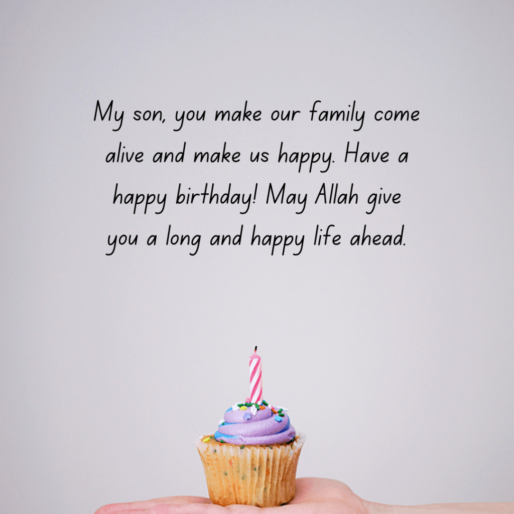 Muslim Birthday Cake Wishes For Son 