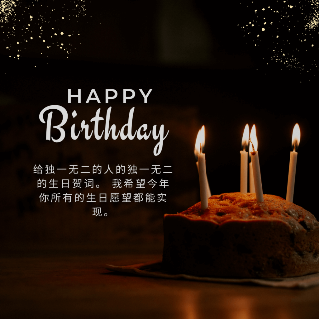 Chinese Cake Birthday Card And Status 