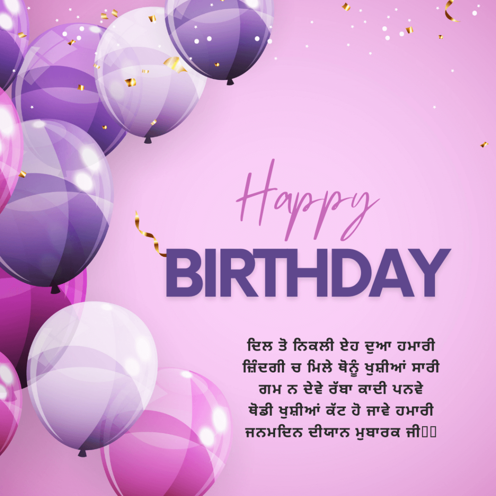 Punjabi Ballon Birthday Wishes For Friend 