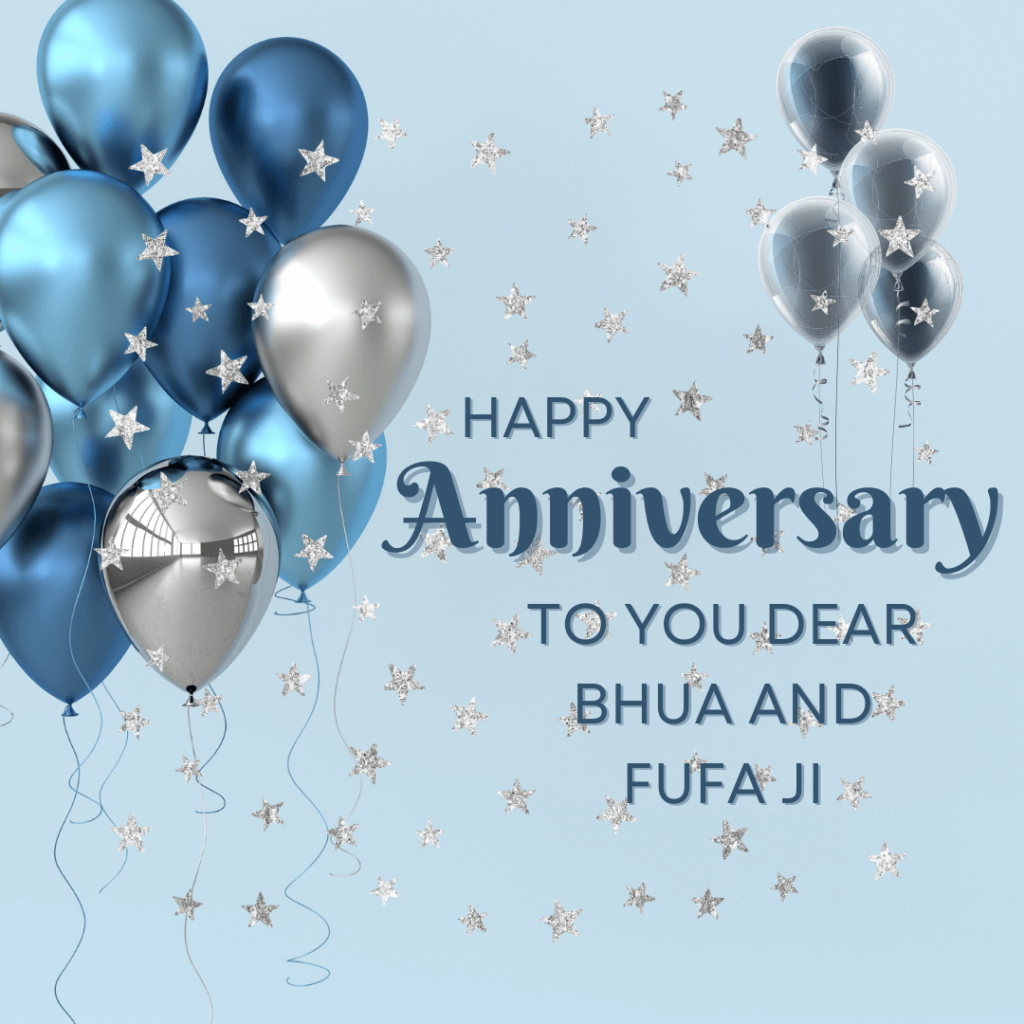 Happy Anniversary Ballon Wishes for Bhua and Fufa ji